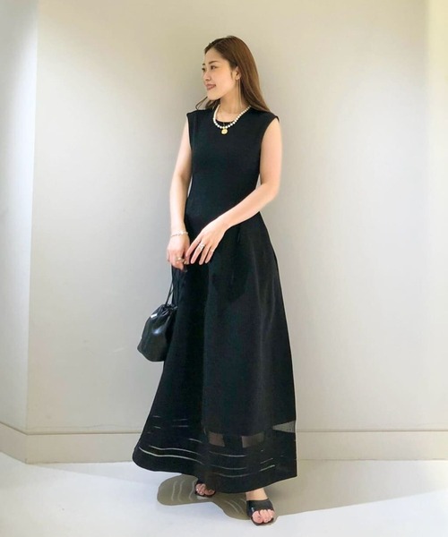 【現行品✨】allureville ウエストマークリブワンピース　バルーン　黒 ◇ウエストマークリブワンピース（ワンピース）｜allureville