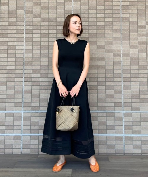allureville ワンピース ウエストマークリブワンピース
