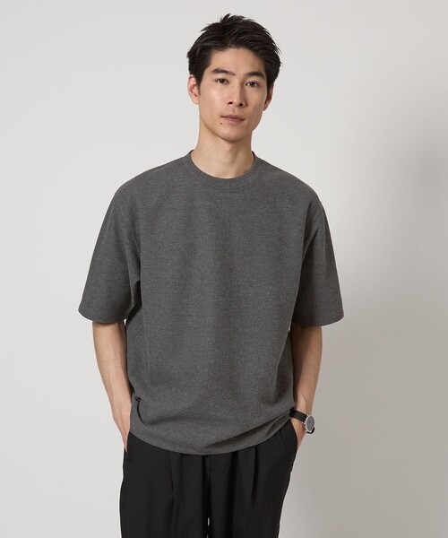 green label relaxing tシャツ ラティス ワッフル クルーネック 
