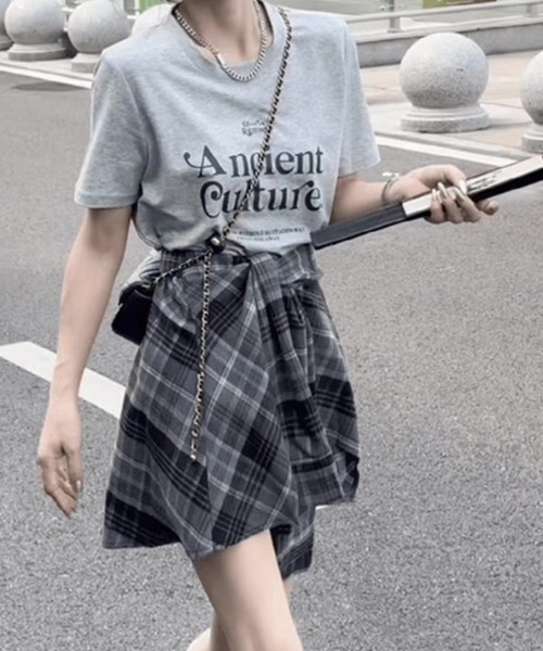 MADPUNKS チェック柄ミニスカート パンクファッション パンク系チェック柄ミニスカート スカート