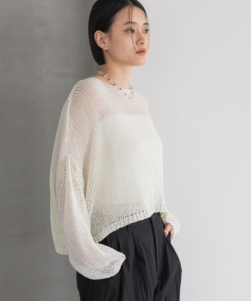 plage Openwork pattemニット　　メッシュプルオーバー 532018_L.jpg