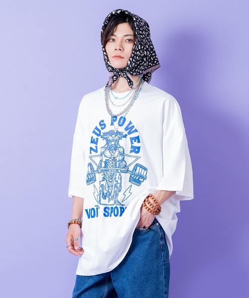 tシャツ a.p.o.v. アメカジライクコミカルゼウス＆ロゴオーバーサイズT