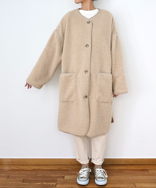 「andme」 コート M アイボリー レディース_画像2