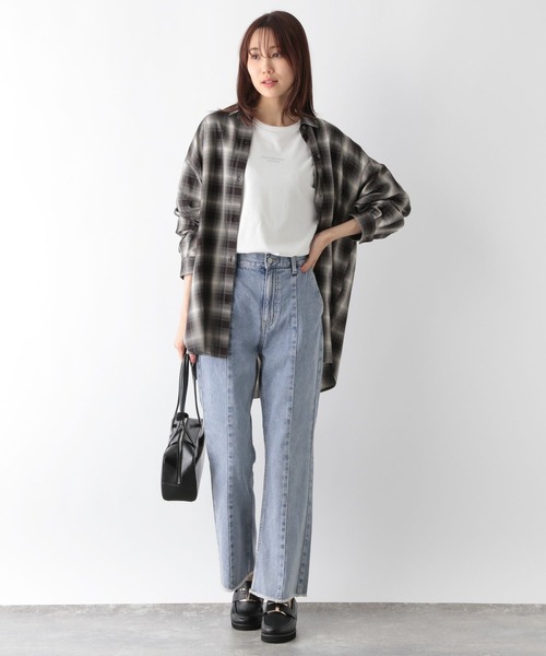 [GLOBAL WORK] обработка Denim брюки MEDIUM голубой женский 