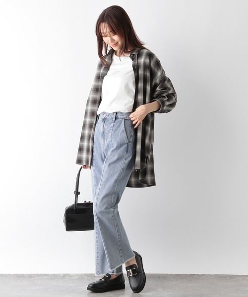 [GLOBAL WORK] обработка Denim брюки MEDIUM голубой женский 