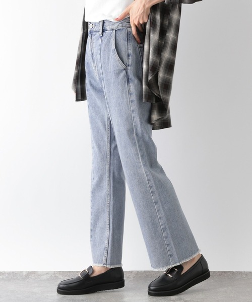 [GLOBAL WORK] обработка Denim брюки MEDIUM голубой женский 
