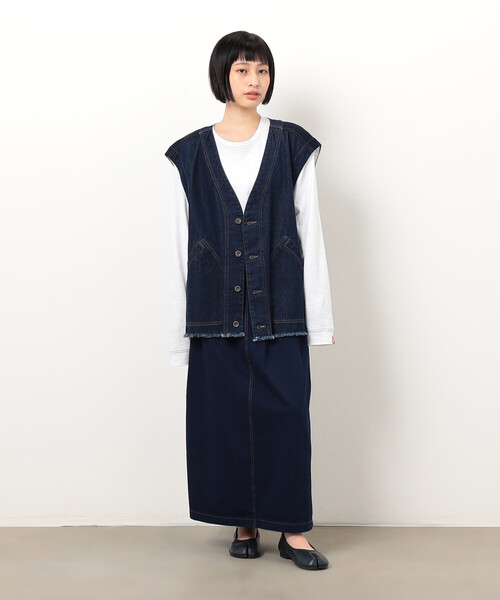 ベスト ジレ 夏 デニムフリンジベスト レディース : ZOZOTOWN Yahoo!店