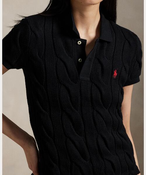 ポロシャツ ポロ ケーブルニット コットン ポロシャツ レディース POLO RALPH LAUREN ポロシャツ ポロ ケーブルニット コットン