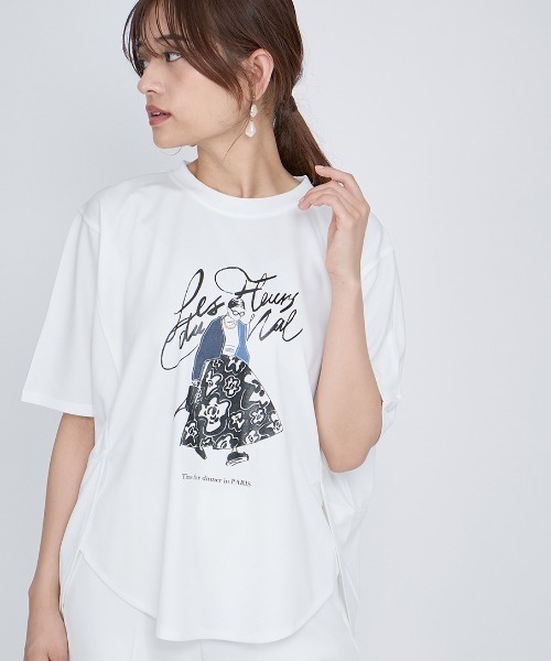 tシャツ ドールモチーフプロントTシャツ「手洗い可能」 レディース
