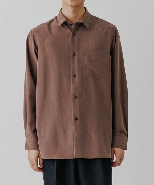 ADAM ET ROPE'（アダムエロペ） シャツ スエードタッチ レーヨン
