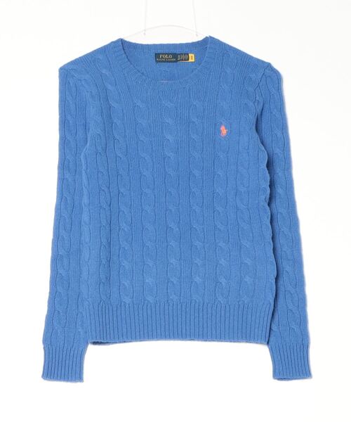 ポロ ラルフ ローレン POLO RALPH LAUREN ケーブル ウールカシミヤ クルーネック セーター （400ブルー） ケーブルニット ウールカシミヤ セーター（ニット/セーター