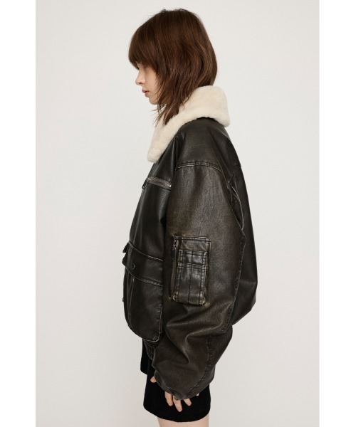 ジャケット・アウター SLY VINTAGE F/LEATHER S/BZ VINTAGE F/LEATHER CROP BZ SLYの人気新作OUTERをクローズアップ