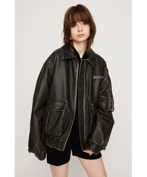 SLY VINTAGE F/LEATHER S/BZ レザー ブルゾン SLY ブルゾン アウター 「WEB限定再入荷」VINTAGE F/LEATHER S