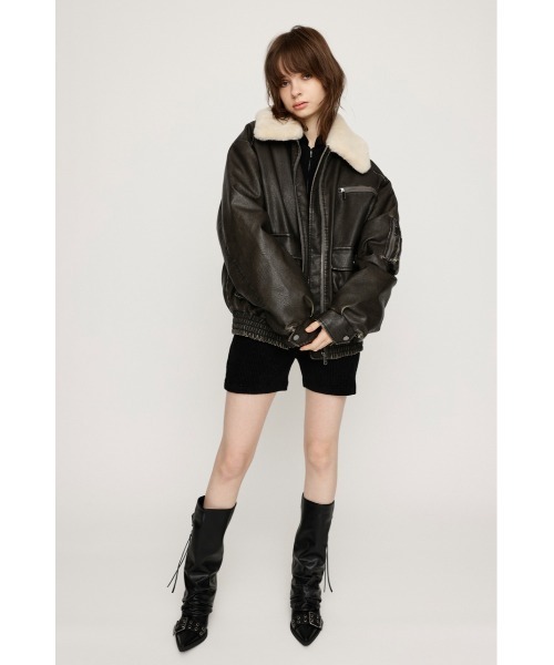 ジャケット・アウター SLY VINTAGE F/LEATHER S/BZ VINTAGE F/LEATHER CROP BZ SLYの人気新作OUTERをクローズアップ