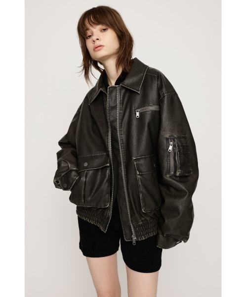 SLY フェイクレザーショートブルゾン SLY ブルゾン アウター 「WEB限定再入荷」VINTAGE F/LEATHER S