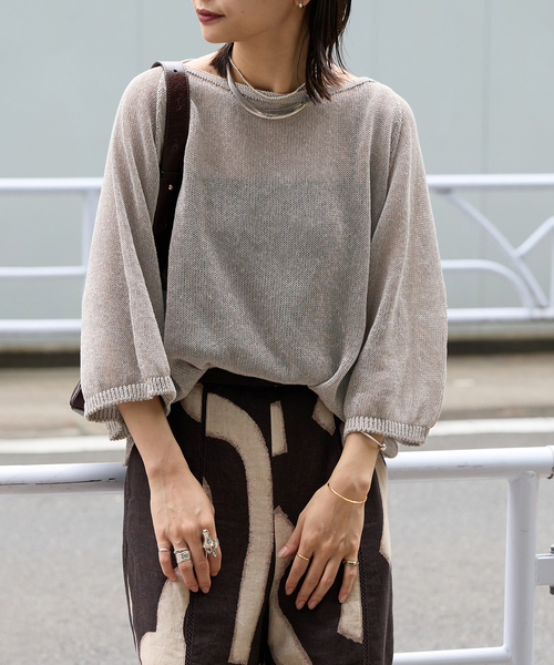 【1度着用のみ美品】 ジャーナルスタンダード ペーパーヤーンプルオーバー ニット JOURNAL STANDARD（ジャーナルスタンダード）の「ペーパーヤーン