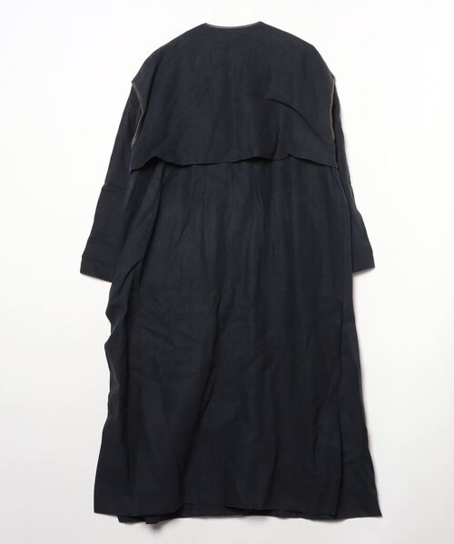 「DRESSTERIOR」 ノーカラーコート 38 ネイビー レディースの画像