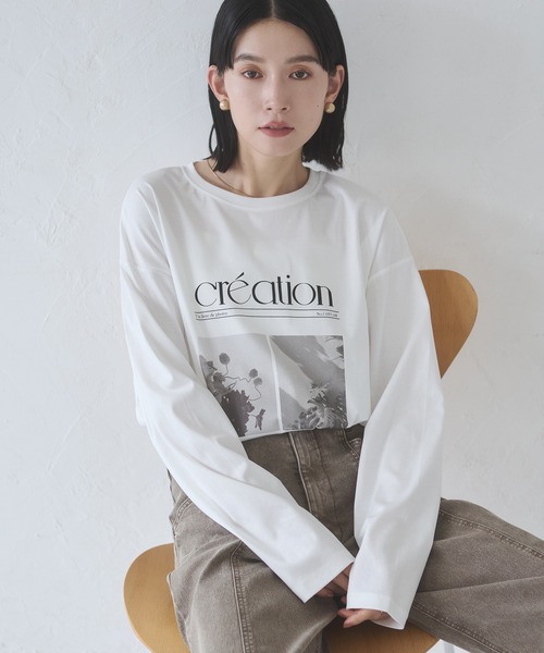 tシャツ フォトプリント ロゴロンT レディース