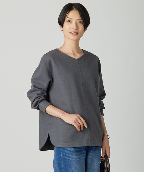 tシャツ メルトンジャージー Vネック カットソー レディース
