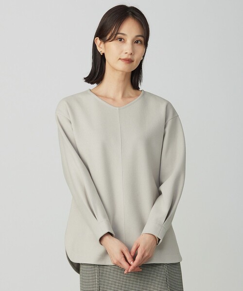 tシャツ メルトンジャージー Vネック カットソー レディース_2