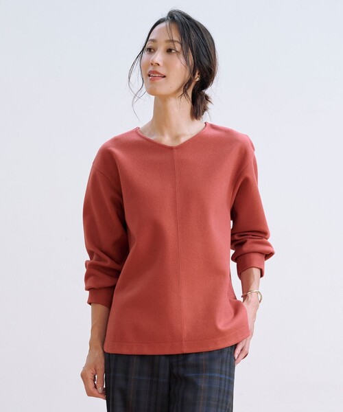 tシャツ メルトンジャージー Vネック カットソー レディース_3