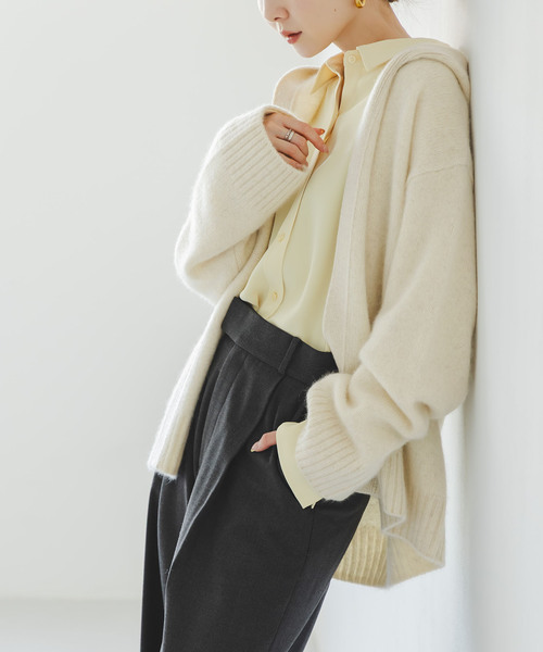 NOBLE（ノーブル） カーディガン YAKフーディーカーディガン