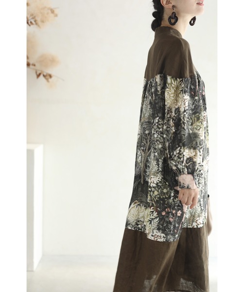 「CAWAII」 長袖ワンピース FREE カーキ レディース_画像4