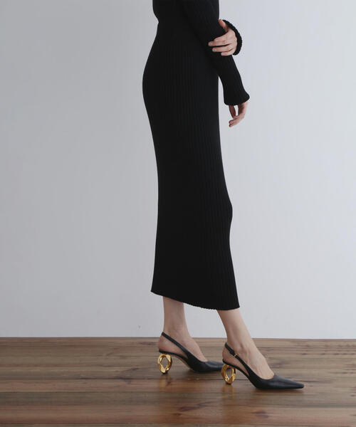 LE PHIL / ロングスカート/FREE/--/BLK/534-2920711// LE PHIL（ル フィル） スカート ワイドリブニットスカート : ZOZOTOWN