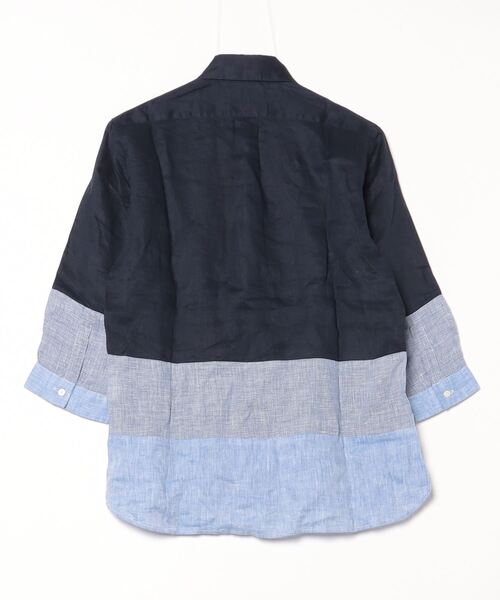 「SHIPS JET BLUE」 7分袖シャツ SMALL ネイビー メンズ_画像2