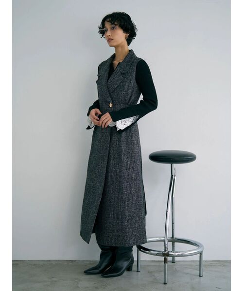 LAGUNAMOON（ラグナムーン） ワンピース ツイードメタルボタン