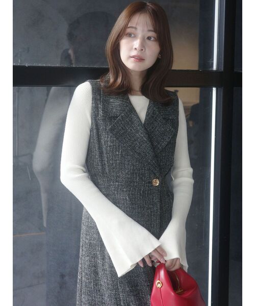 LAGUNAMOON（ラグナムーン） ワンピース ツイードメタルボタン