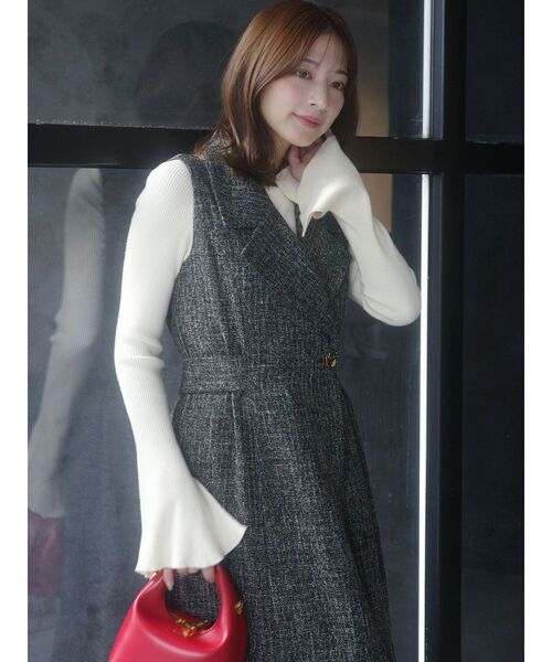 LAGUNAMOON（ラグナムーン） ワンピース ツイードメタルボタン