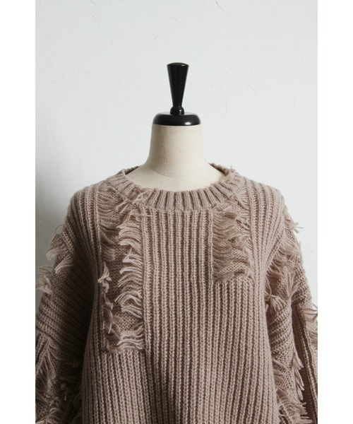 &. NOSTALGIA（ノスタルジア） ニット セーター モヘアタッチダメージ