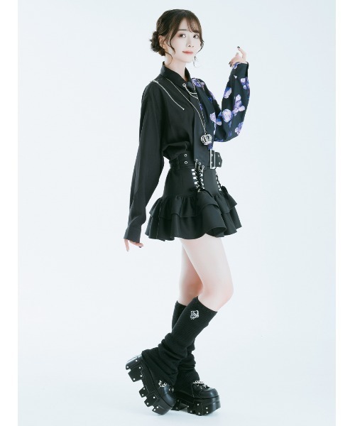 travas tokyo 熊 クマ ベアー バイカラー リボン シャツ ブラウス TRAVAS TOKYO クマ 熊 バイカラー リボン シャツ ブラウス 【公式通販】