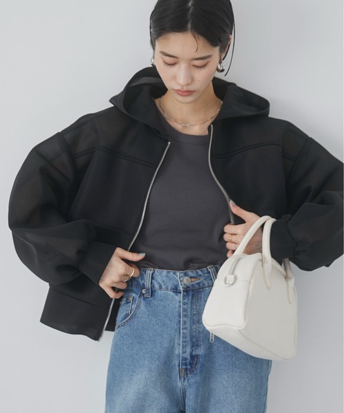 「ANGIE」 スウェットカットソー FREE グレイッシュブルー レディース_画像5