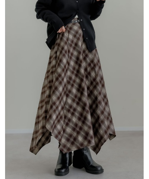 Re:EDIT（リエディ） スカート 「2025 WINTER PRE ORDER」起毛チェック