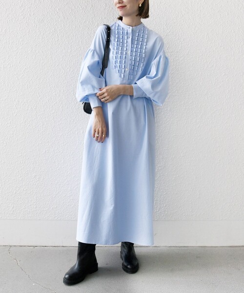 SHIPS any 「SHIPS any」 シャツワンピース ONE SIZE ブルー