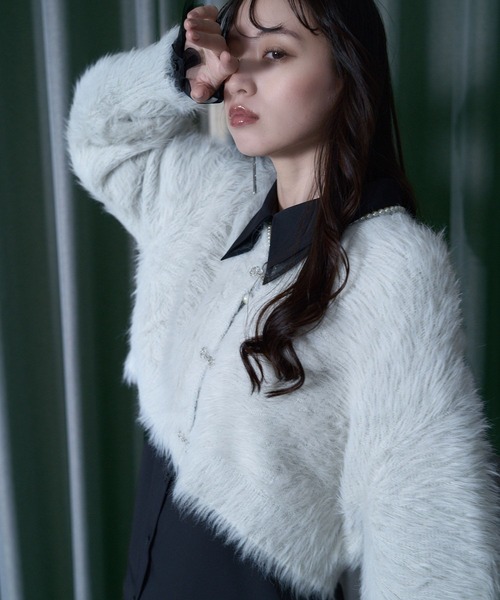 HARE（ハレ） カーディガン シャギーチャイナニットカーディガン(HARE