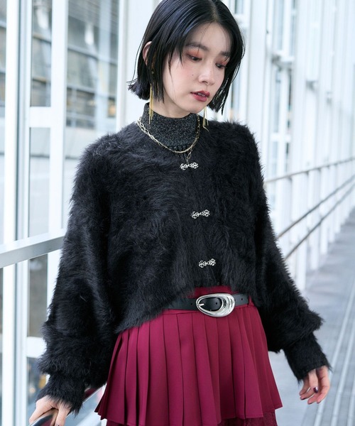 HARE（ハレ） カーディガン シャギーチャイナニットカーディガン(HARE