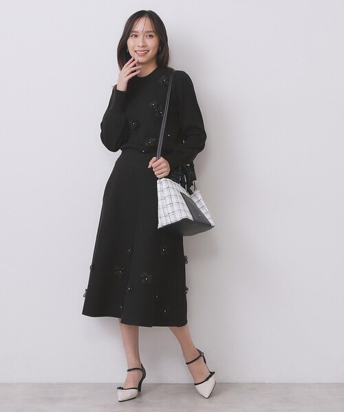 完売品✨美品✨2025年　ドゥロワー レースニットスカート　ミモレ　黒　M 現行 カギ編みレーススカート|ブールジュ | レリアン公式オンラインストア