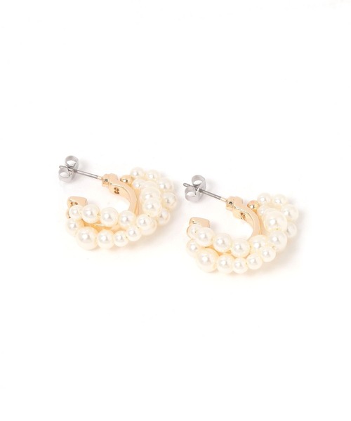 LAKOLE（ラコレ） ピアス クロスパールフープピアス / 622871