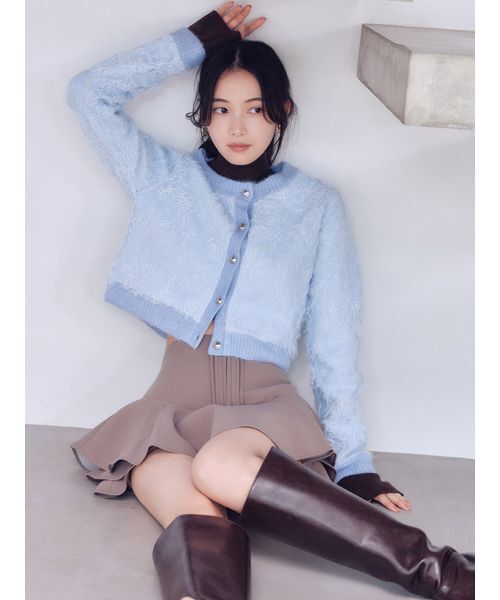 SNIDEL（スナイデル） カーディガン ストラクチャーレースニット