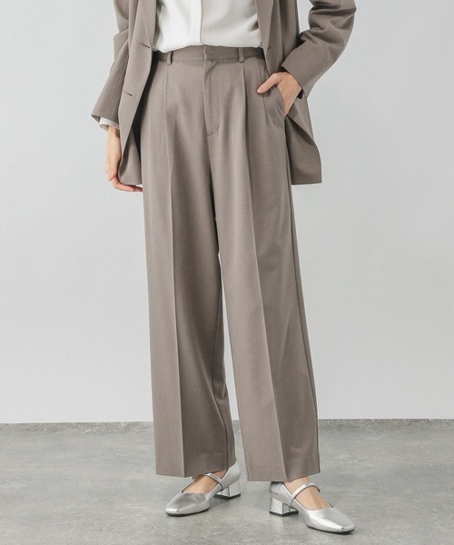 GLOBAL WORK（グローバルワーク） スラックス MEDIUM モカ レディース