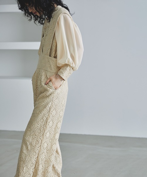 「niana」 パンツドレス M ダークカーキ レディース_画像4