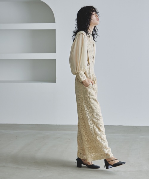 「niana」 パンツドレス M ダークカーキ レディース_画像5