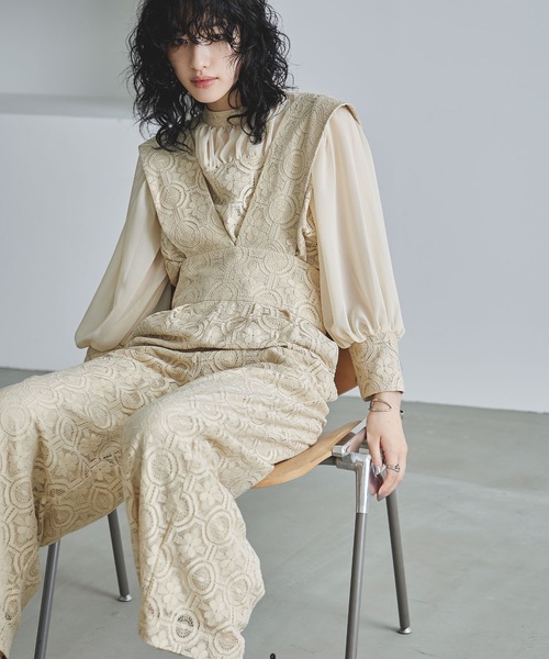 「niana」 パンツドレス M ダークカーキ レディース_画像8