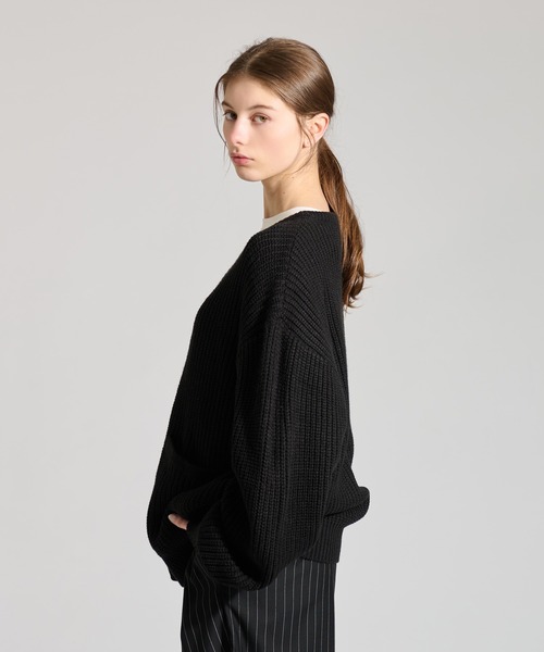 「WETTEMPT」 長袖ニット SMALL ネイビー メンズ_画像3