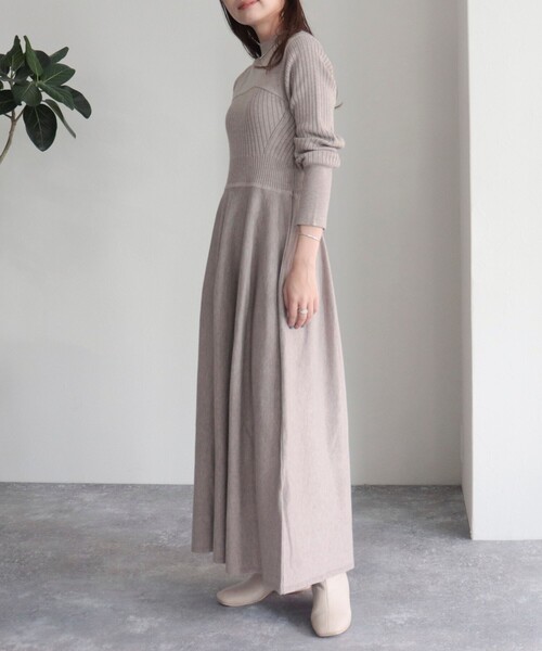 「fredy emue」 ニットワンピース 38 グレー レディース_画像4