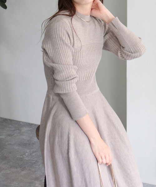 「fredy emue」 ニットワンピース 38 グレー レディース_画像5