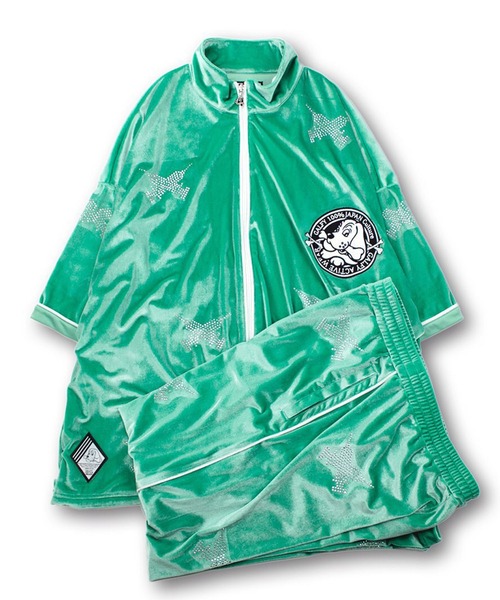 浪平　GALFY　ガルフィー　セットアップ　ベロア　光沢　グリーン　XL 浪平様専用 GALFY ガルフィー セットアップ ベロア 光沢 グリーン XL